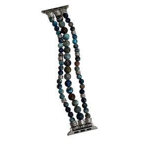Apple Watch Compatible Boho Bead Gemstone Band Earth Tone 38mm-49mm Series 1-11